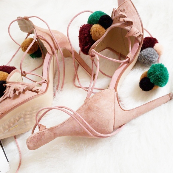 SOLD Zara pom pom heels - Picture 6 of 7